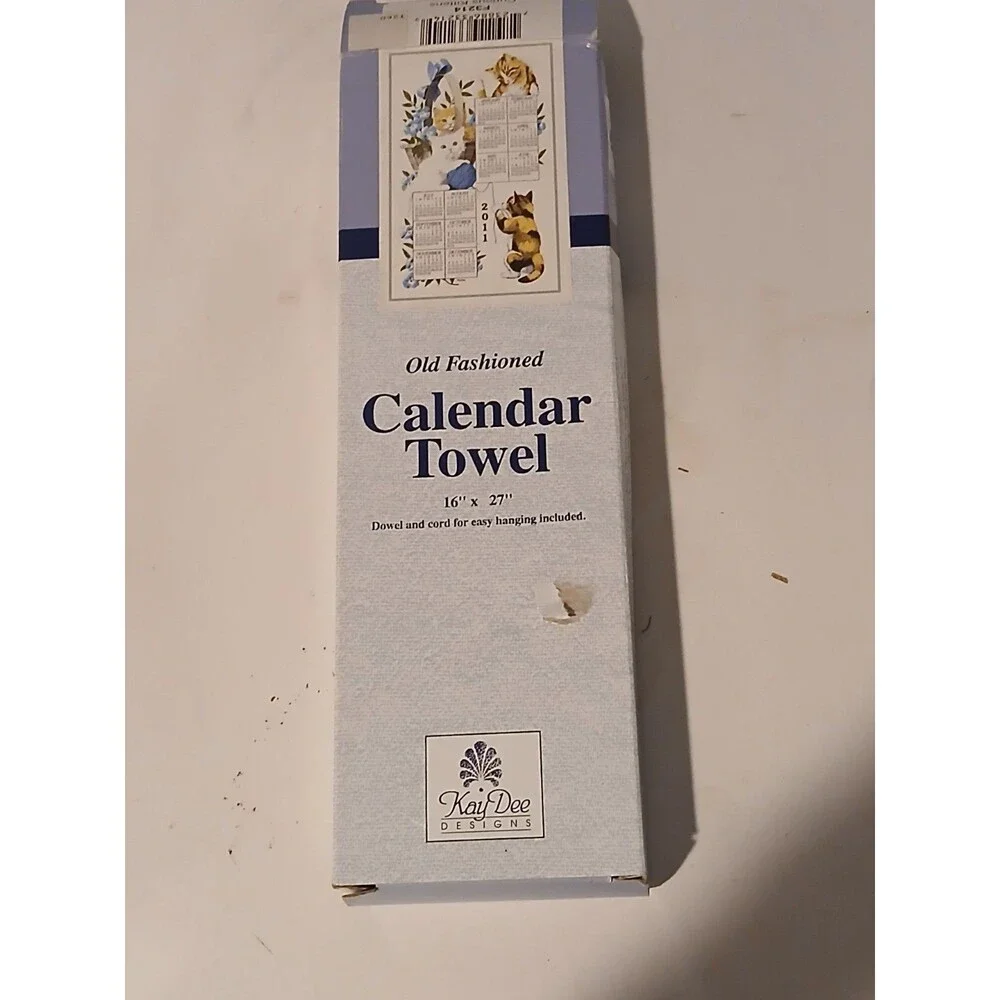 Kay Dee Designs  Cat Curious Kittens 2011 Linen Calendar Towel 16
